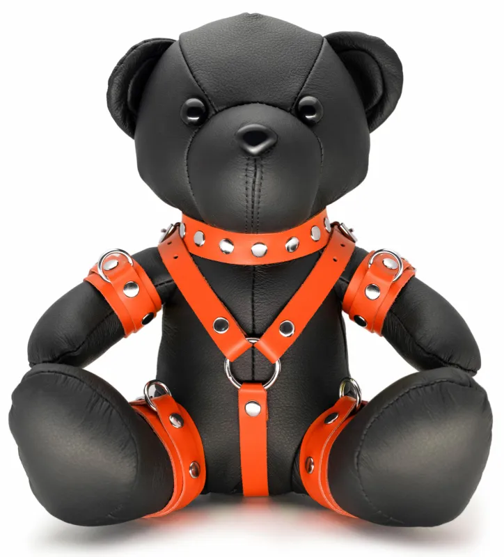 Ours en cuir EDDY The BDSM Teddy Bear Orange + Boite
