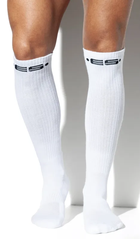 Chaussettes hautes NEVER BACK DOWN Blanches