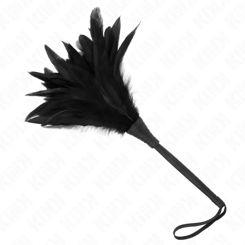 Plumeau BDSM Plumes de Poulet Tickle Corne Noire 36cm - Kink