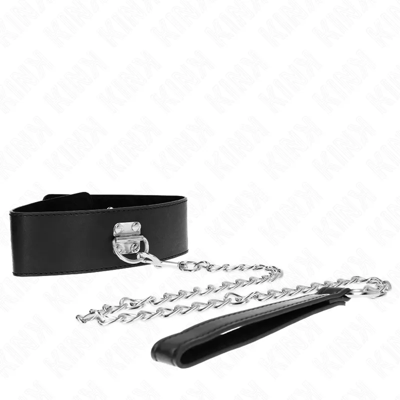 Collier BDSM Basic avec Laisse 65 cm Noir - KINK