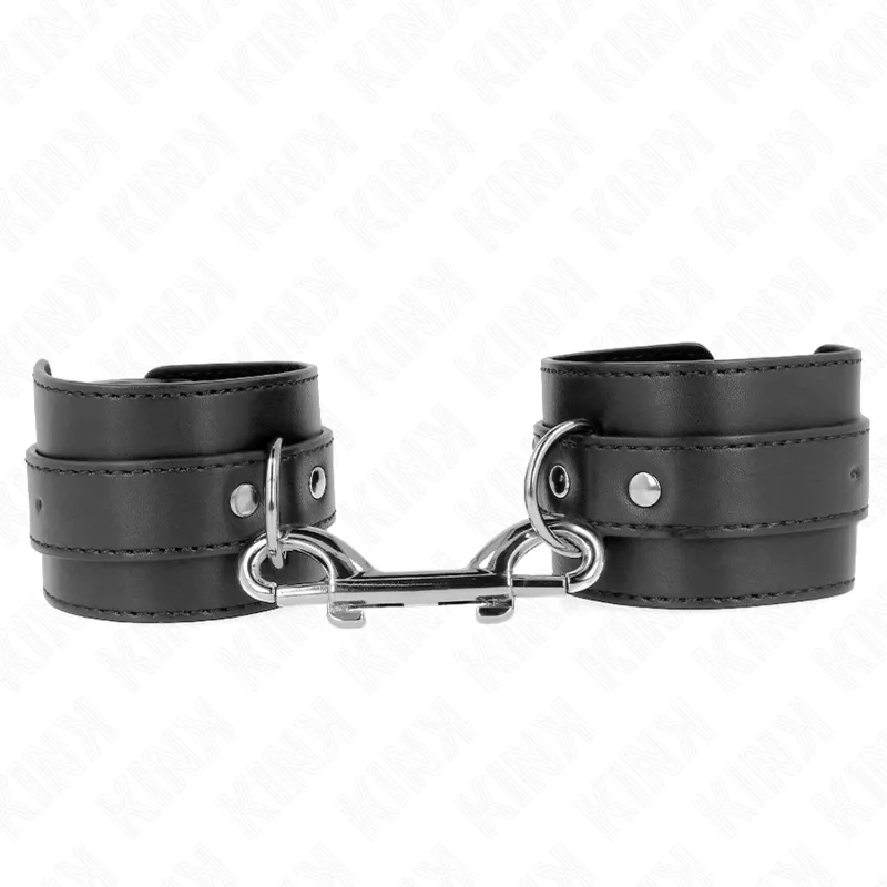 Bracelets BDSM Cuir Rivets Noirs Réglables - KINK