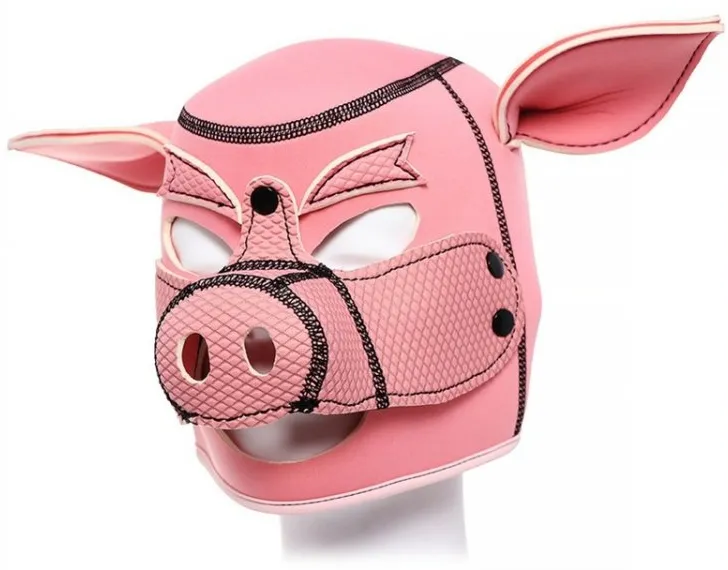 Cagoule Tête de cochon PIG HOOD Rose