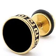 Clou d'oreille FLAT ETHNIC doré-noir