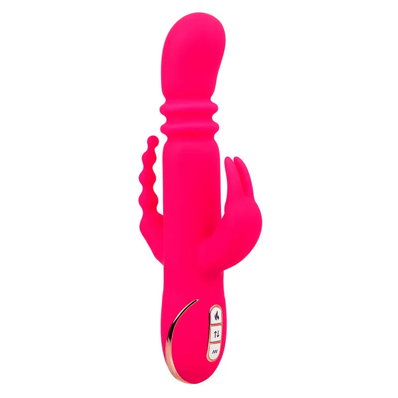 Vibromasseur Rabbit Jack Fantasy Triple Chauffant Rose - Calexotics