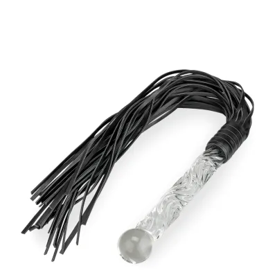 Martinet en similicuir et manche en verre Clear Intentions