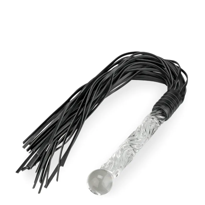 Martinet en similicuir et manche en verre Clear Intentions