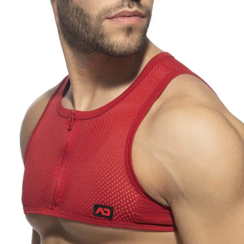 Crop Top MESH-ZIP Rouge