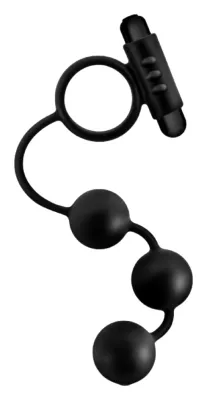 Anneau pénien vibrant et Chapelet Anal Adventures BEADS C-RING 17 x 3.7cm