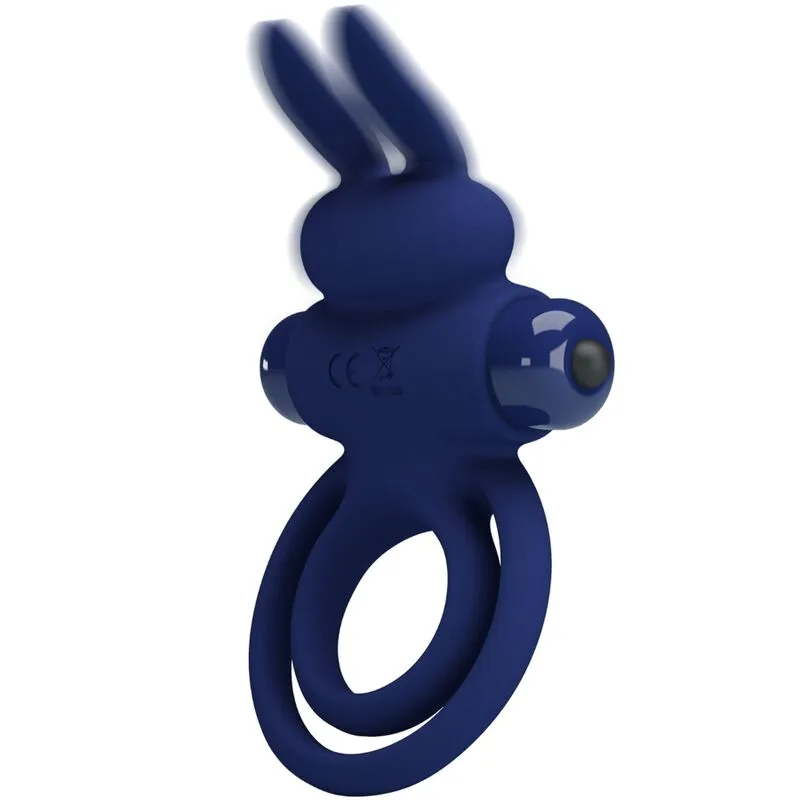 Anneau Pénien Vibrant Darey Double Lapin Bleu - Pretty Love