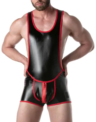 LEADER Body Singlet BRUT Noir-Rouge