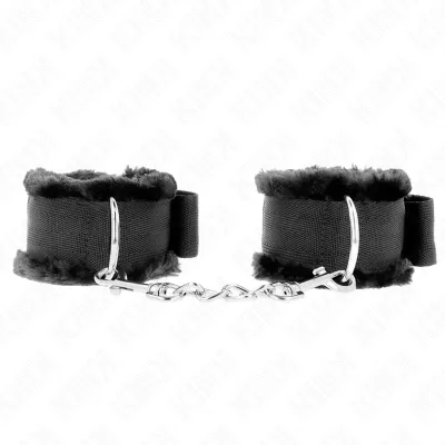 Appui-Poignets Fourrure Noir Ajustable 17-31cm - KINK