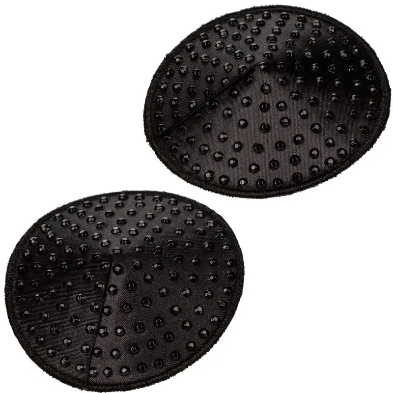 Cache-Tétons Radiance Heart Pierres Scintillantes Noir - CalExotics
