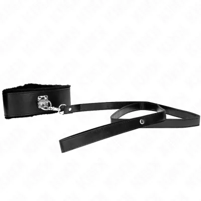 Collier avec Laisse KINK Modèle 4 Noir Clouté Argenté - KINK
