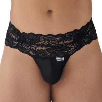 String Dentelle à Lacets UZZA Noir