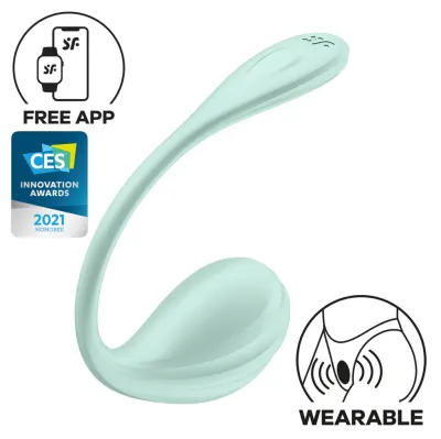 Vibromasseur Connecté Point G SMOOTH PETAL 8.5 x 3.8cm Vert Menthe