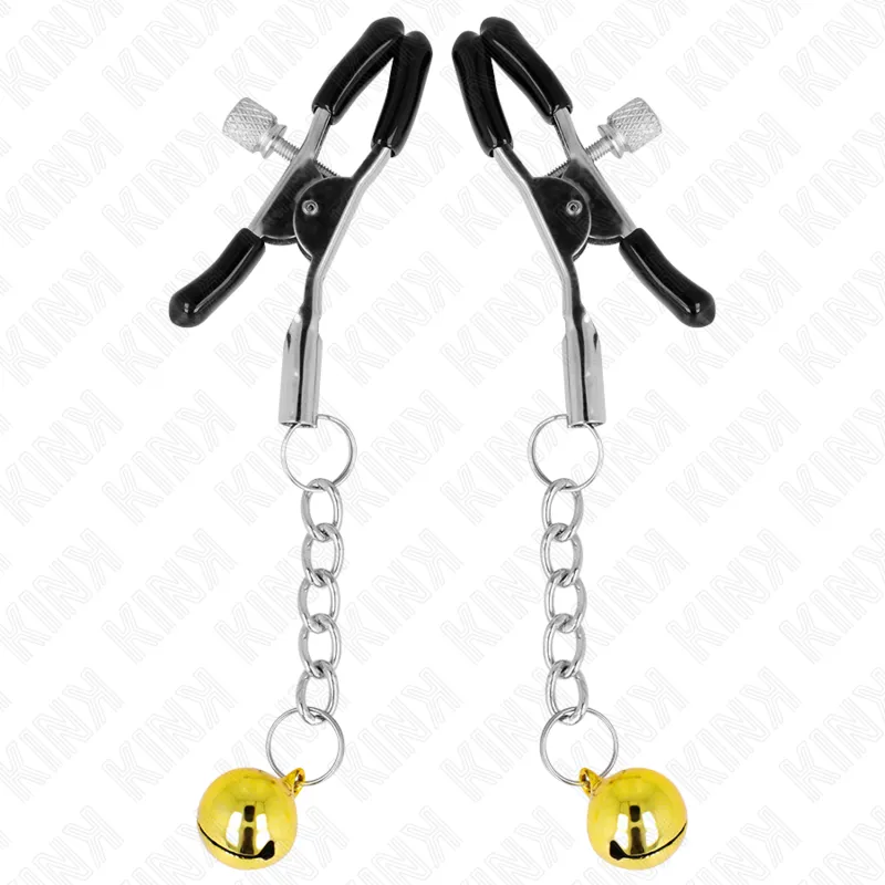 Pinces Tétons Pendentif Jingle Bell Or 6cm - Kink