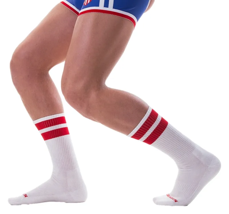 Chaussettes GYM SOCKS Blanc-Rouge