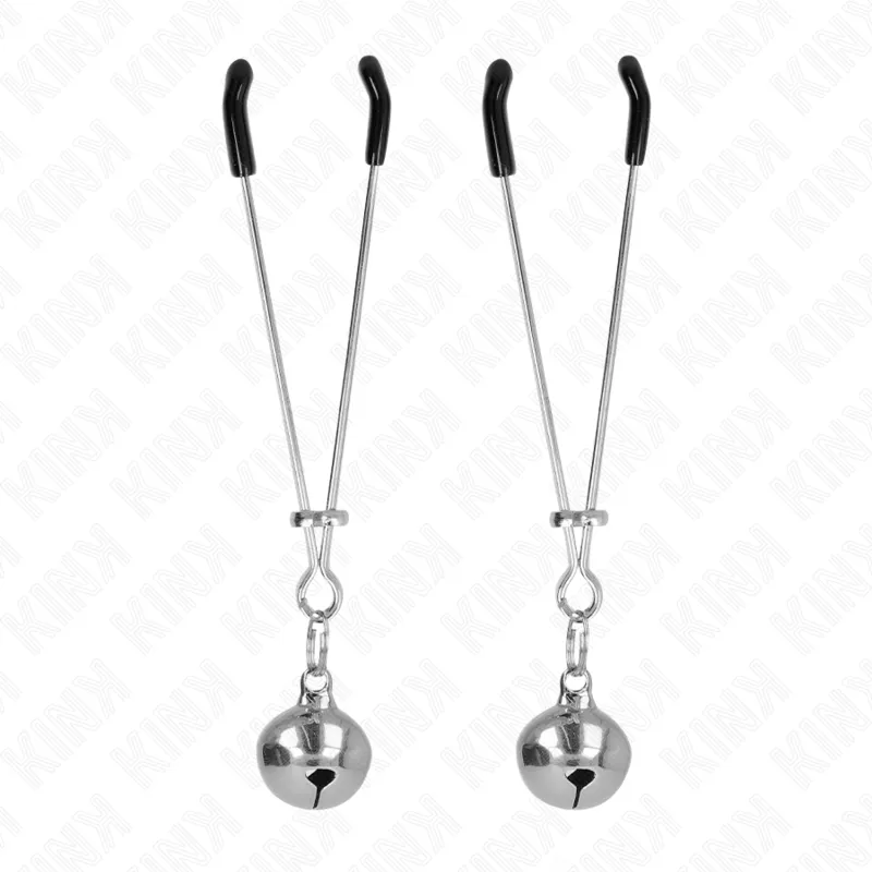 Pinces Tétons Clochette Argentées 7cm - Kink