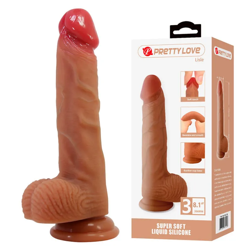 Gode Réaliste Lisle avec Ventouse 20,6cm Chair - Pretty Love
