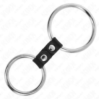 Anneau Pénien Double Métal et Cuir KINK Modèle 2 - KINK