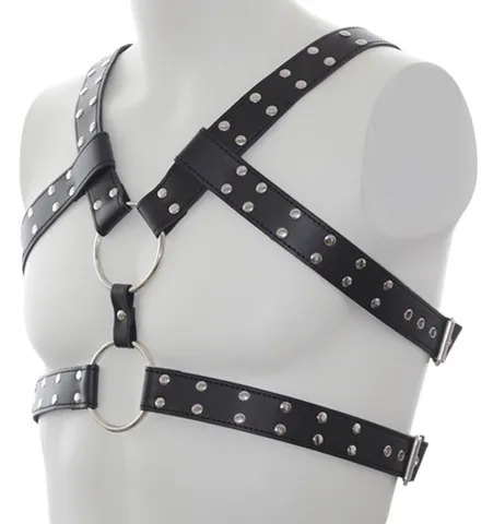 Harnais DOUBLE BELT Simili Noir