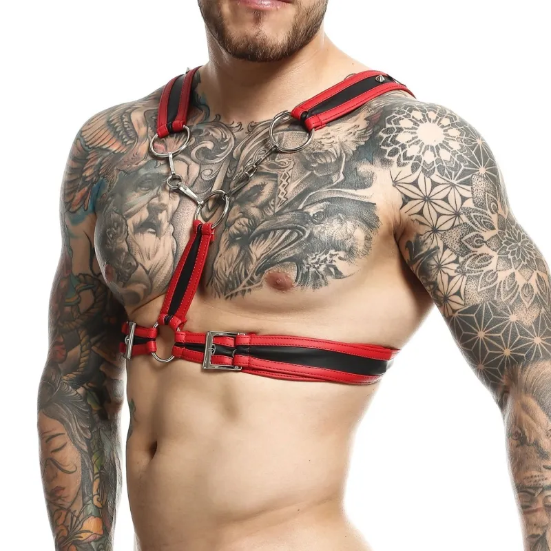 Harnais CROSS CHAIN Dngeon Noir-Rouge