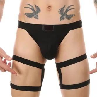 String avec bandes élastiques CLELIO Noir