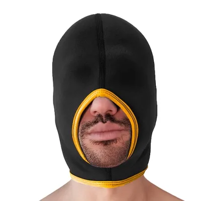 Cagoule en néoprène FACE FUCKER Brutus Noire-Jaune