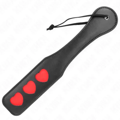 Tapette BDSM cœur rouge 32 cm noire - Kink