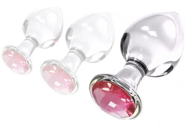 Plug Bijou en verre DIAMOND GLASSY L 8.5 x 4cm