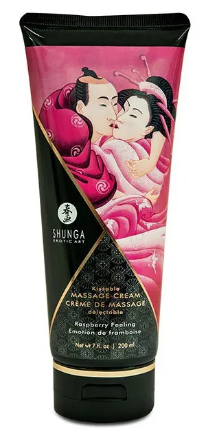 Crème de massage Comestible Emotion FRAMBOISE - 200 ml