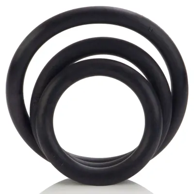 Lot de 3 Anneaux péniens souples RUBBER RINGS Noir