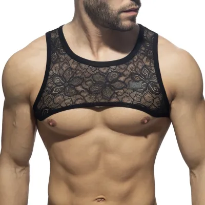 Addicted Harnais en dentelle FLOWERY Noir