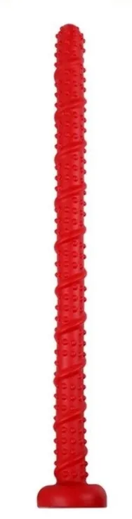 Gode long SPIRAL DOT 50 x 3.5cm Rouge