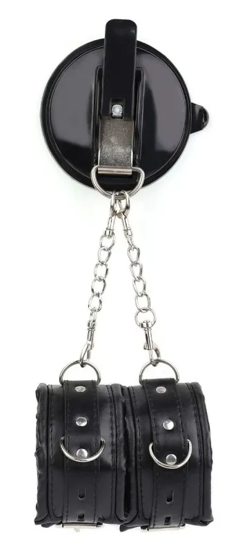 BDSMaster Menottes avec Ventouse STRONGCUP Noires