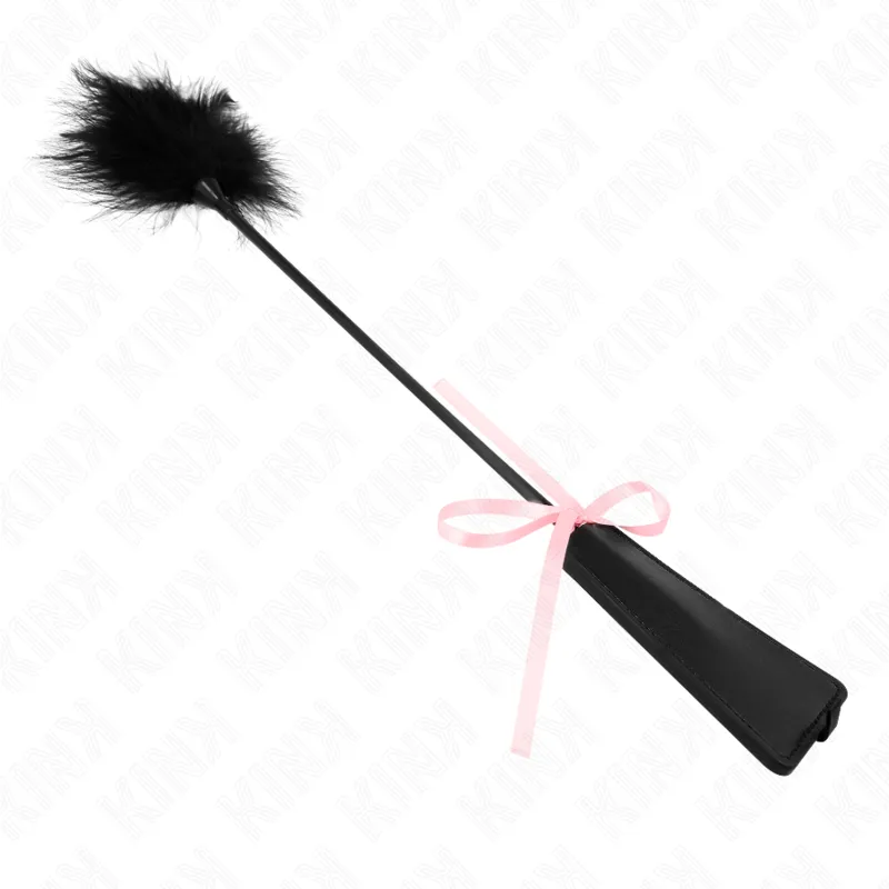 Plumeau Érotique Plumes Chatouillantes Nœud Rose 49cm - KINK