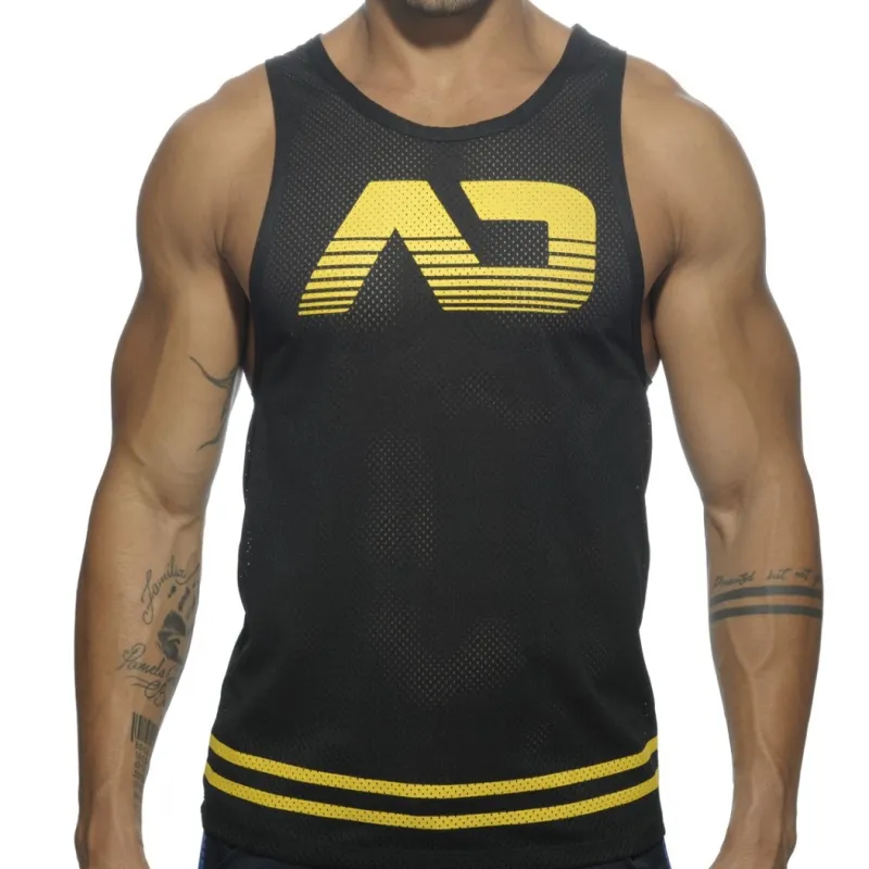 Débardeur FETISH AD MESH Noir-Jaune