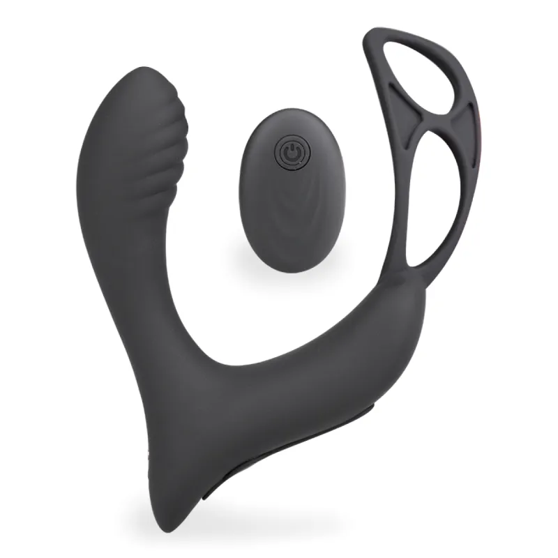 Vibromasseur anal Stimulateur de prostate vibrant avec double anneau Pro P - Noir