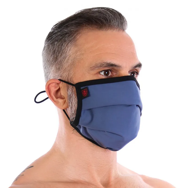 Masque lavable à plis FASHION Bleu