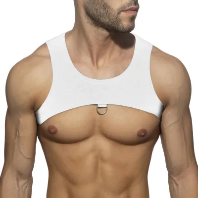 AD Fetish Harnais en tissu RING PLAIN Blanc