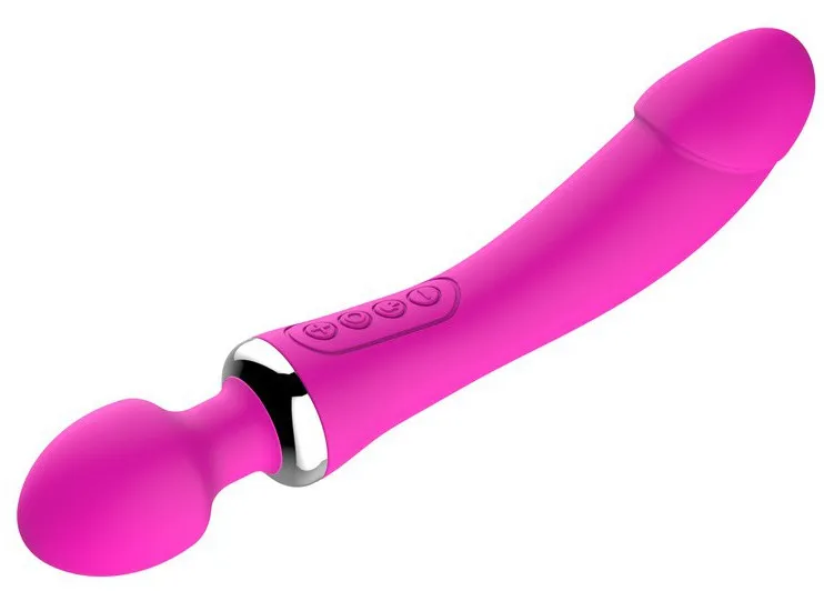 Vibromasseur wand Double pénétration - Mauve 39 mm