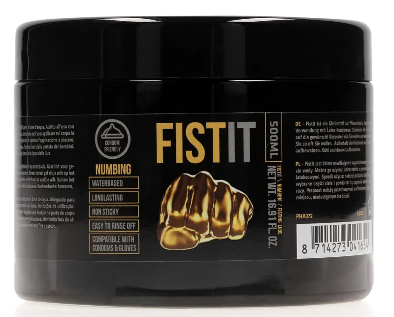 Lubrifiant relaxant FIST IT NUMBING 500 ml - Pot noir