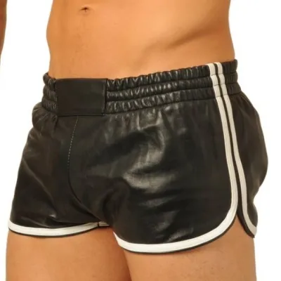 Short en cuir FIST Noir-Blanc