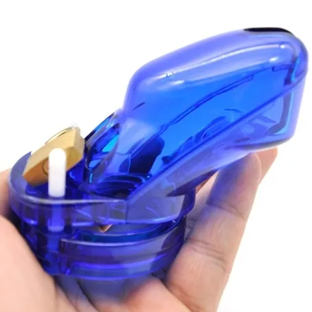 Cage de chasteté LOCKY 8 x 3.3 cm Bleu