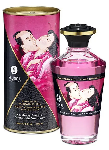 Huile de massage Chauffante Aphrodisiaque - Émotion de FRAMBOISE 100mL