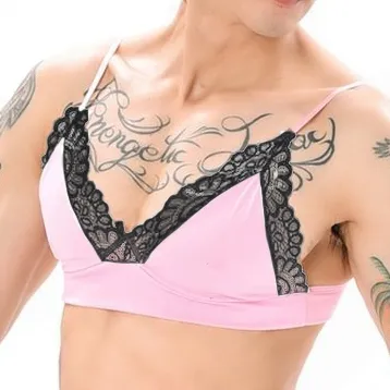 NoGenderWear Soutien-Gorge LACE BORDER Rose-Noir