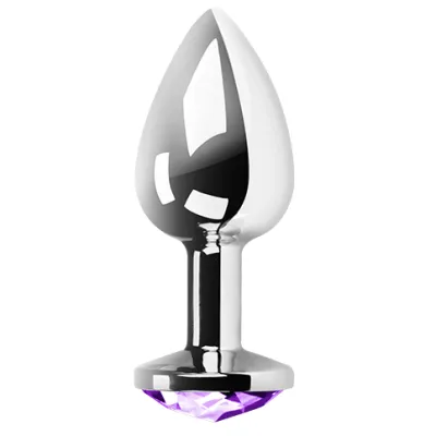 Plug anal métal bijou violet taille S - Secret Play