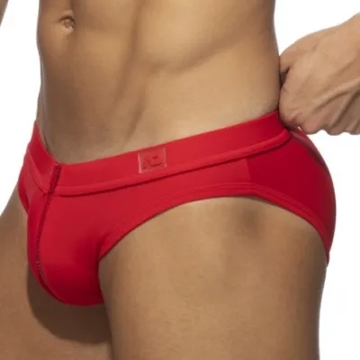AD Fetish Slip de bain ALLOVER ZIP Rouge