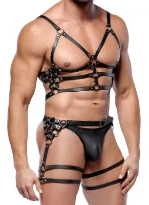 Harnais En Cuir Torse et Cuisses LEATHERSET M/L