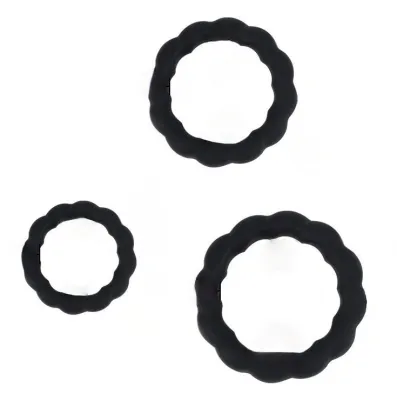 Lot de 3 Anneaux péniens souples TORTICK Noirs